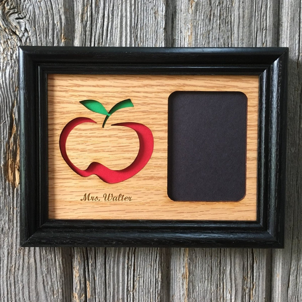 Teacher Picture Frame with Apple Cutout
