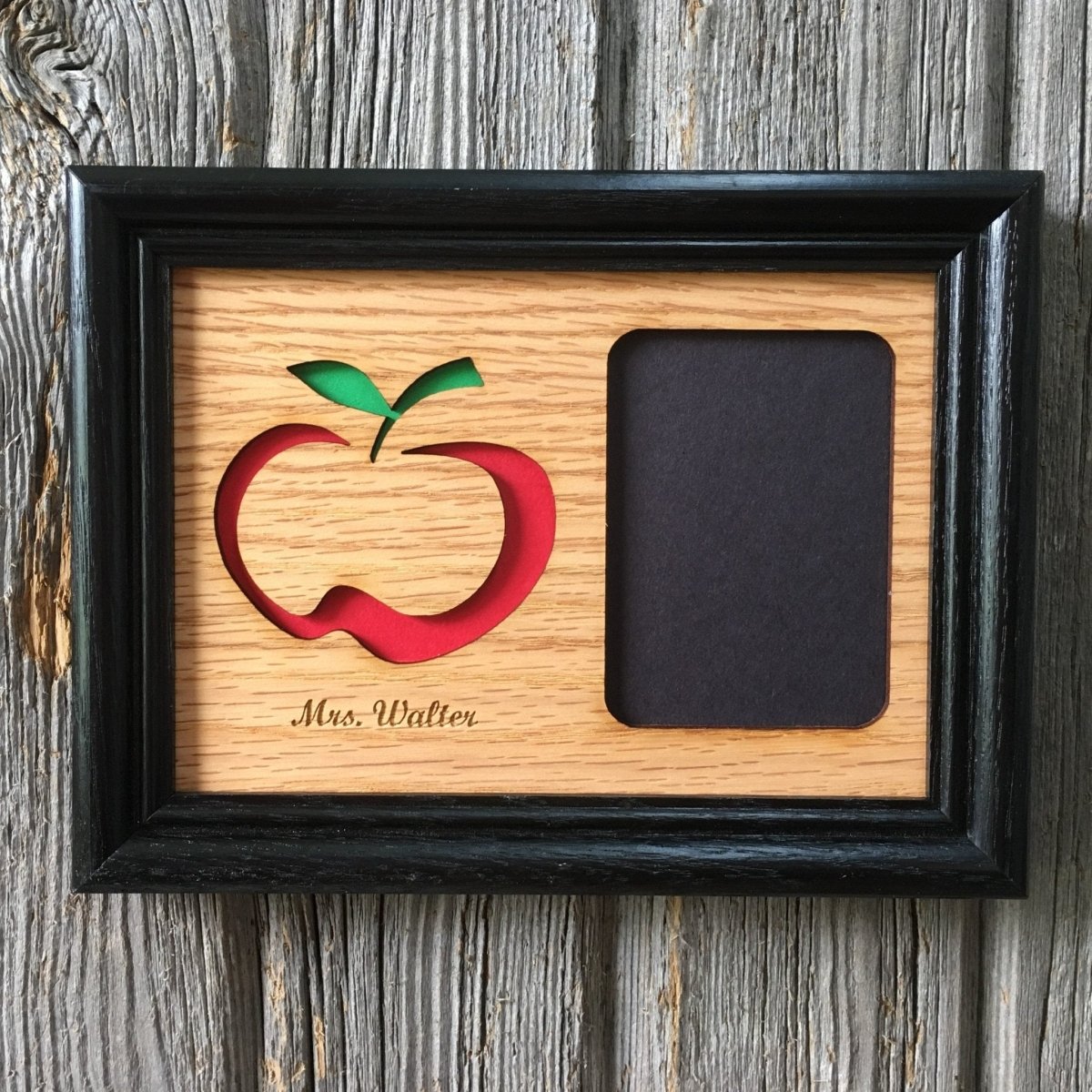 Teacher Picture Frame with Apple Cutout